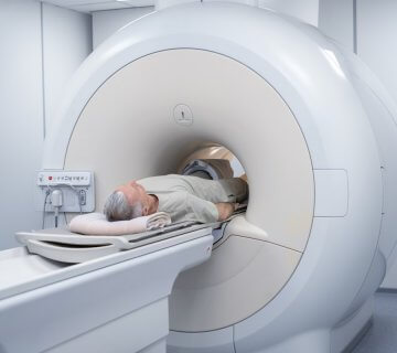 Patient getting ready ct scan 360x320